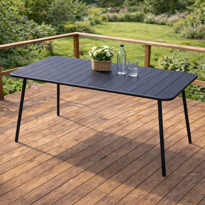 EVORA Table de jardin 4 à 6 places 120cm gris foncé