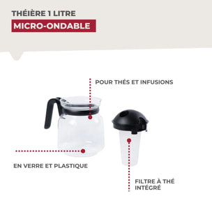 Théière micro-ondable d'un litre Fackelmann