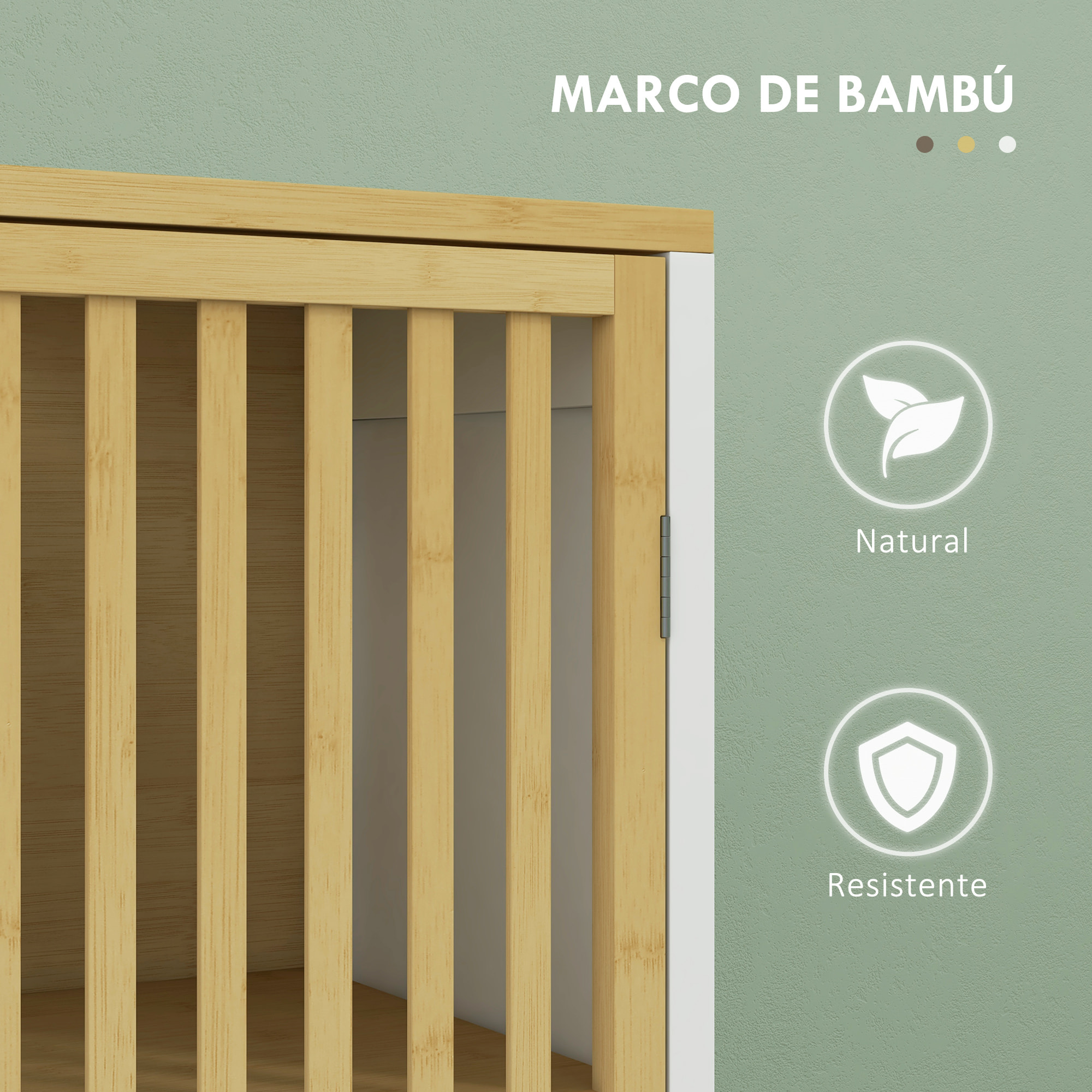 Mueble para Debajo del Lavabo Armario de Baño Bajo Lavabo de Bambú con Puerta Doble y Estante Ajustable Carga 30 kg 60x30x70 cm Natural y Blanco