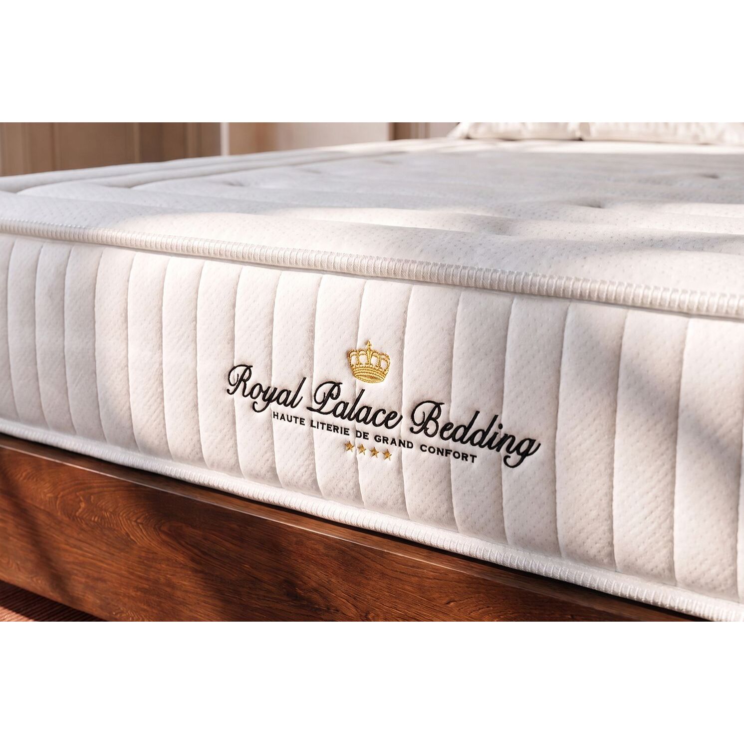 Ensemble - Matelas Ressorts ensachés et mémoire de forme 22cm d'épaisseur - 3 zones de confort - Confort ferme - Sommier tapissier en kit - 2 places