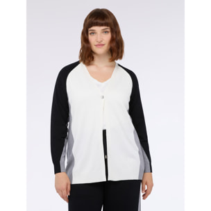 Fiorella Rubino - Cárdigan color block de mezcla de viscosa - Negro