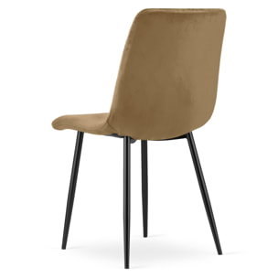 Set di 2 sedie Turin in velluto marrone con gambe nere