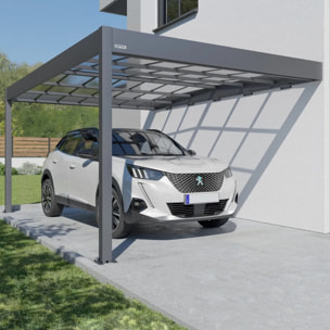 Carport adossé aluminium Trigano - LIBECCIO WALL - 16 m²