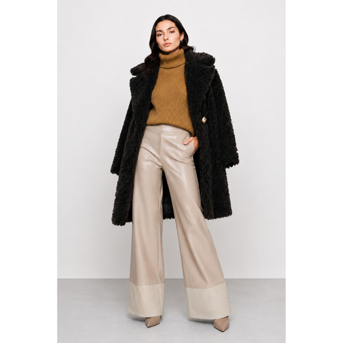 Kocca - Cappotto da donna in tessuto riccio con ampio collo Donna