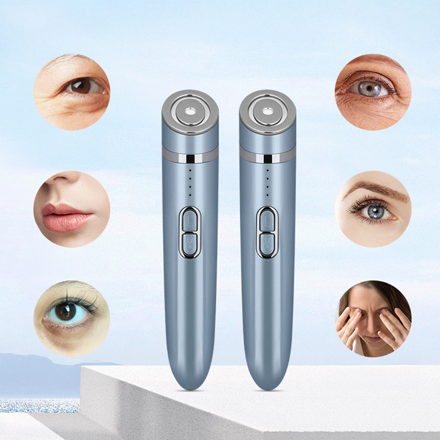 Strumento di bellezza con 4 modalità: EMS, RF, funzione ultrasuoni e luminoterapia.