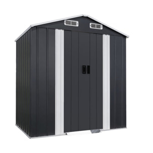 Abri de jardin en métal avec porte coulissante "Boston" - 2,17 m² - Gris