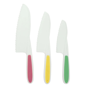 3 couteaux de cuisine pour enfants 22 à 27 cm Fackelmann Mini Monster