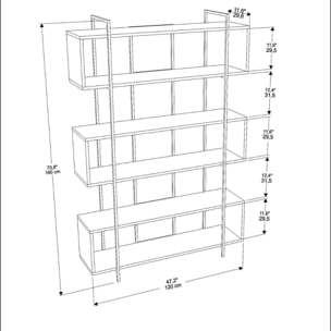 Bibliothèque contemporaine vert 180cm