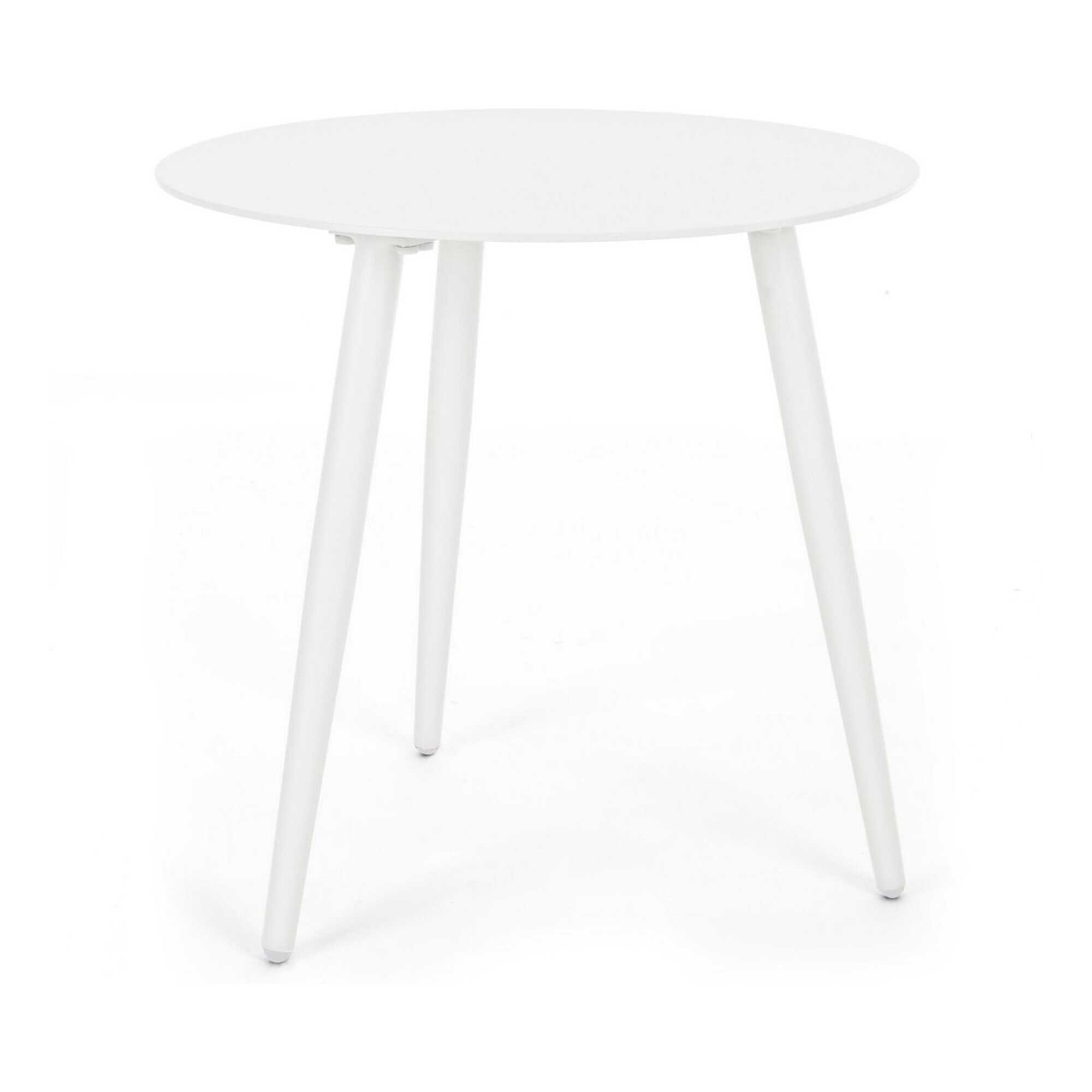 Tavolino rotondo da giardino FARO in alluminio bianco verniciato a polvere, Ø50 cm