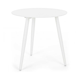 Tavolino rotondo da giardino FARO in alluminio bianco verniciato a polvere, Ø50 cm