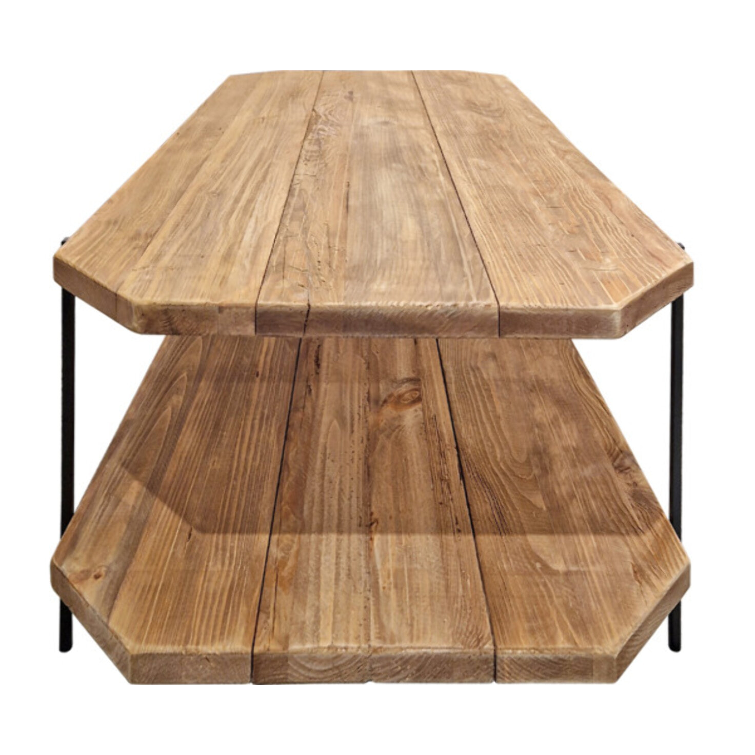 Table basse en pin recyclé et métal noir - ORIGIN