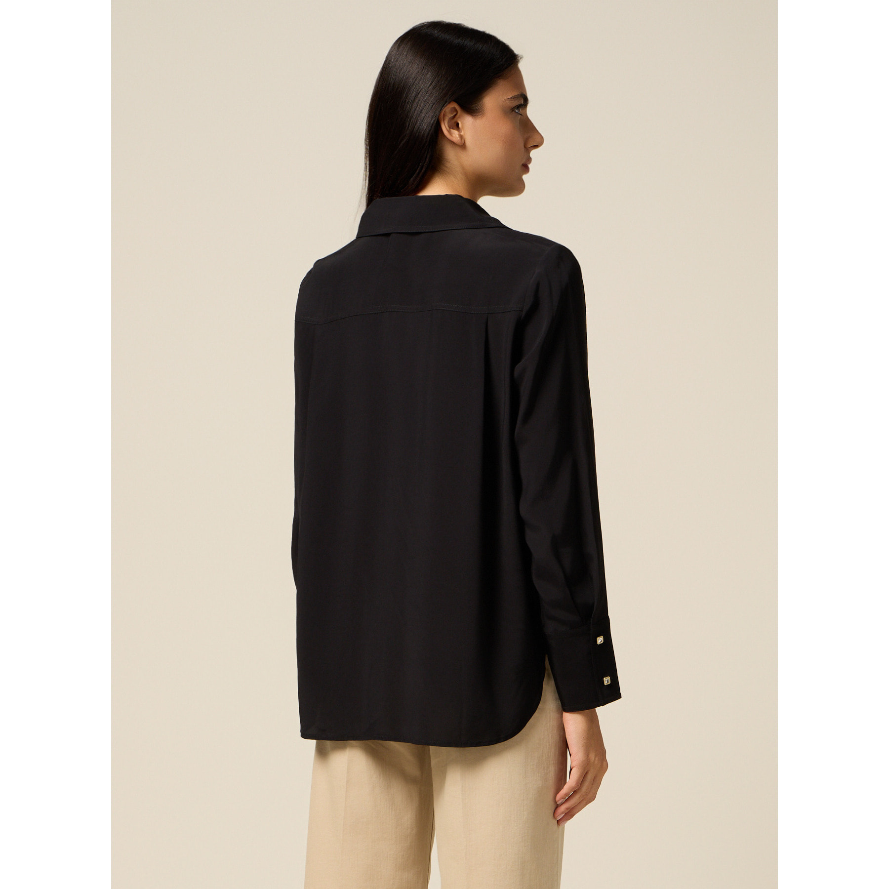 Oltre - Camisa de viscosa - Negro