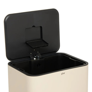 Poubelle rectangulaire à pédale Delta 50L argile
