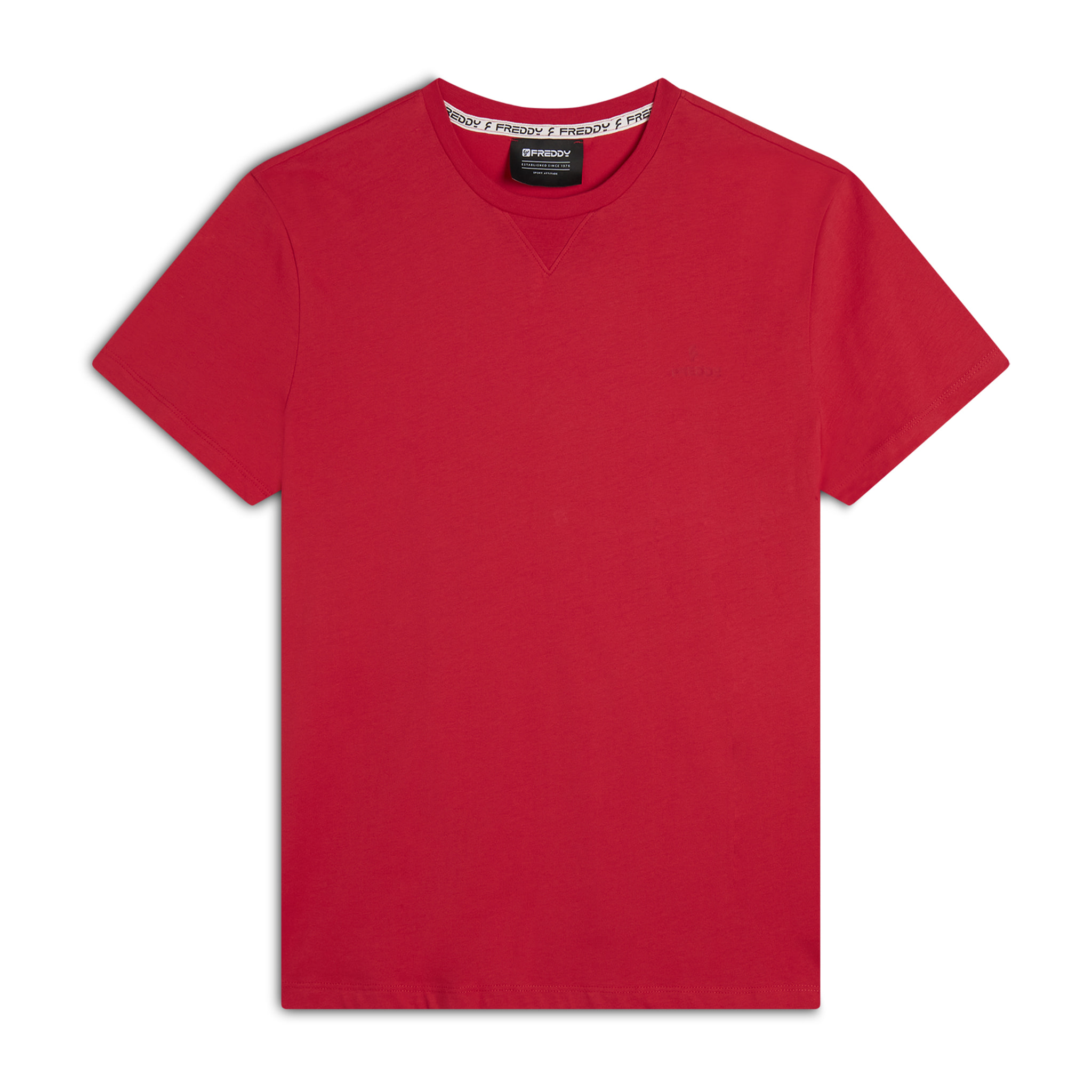 T-shirt Regular con Scollo girocollo e logo in tono colore