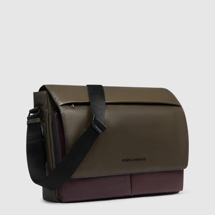 Piquadro Borsa messenger porta pc e iPad® con protezioni antiurto e RFID