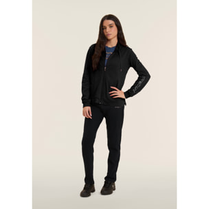 Tuta con zip e collo alto, logo con perline sulla manica