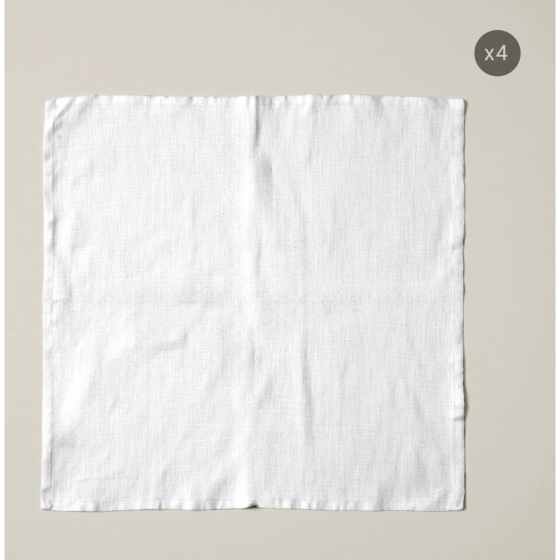 Lot de 4 serviettes Uni Blanc 103