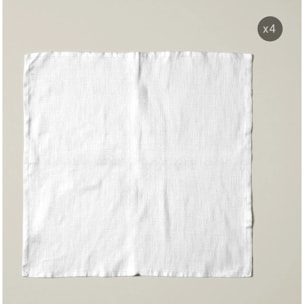 Lot de 4 serviettes Uni Blanc 103