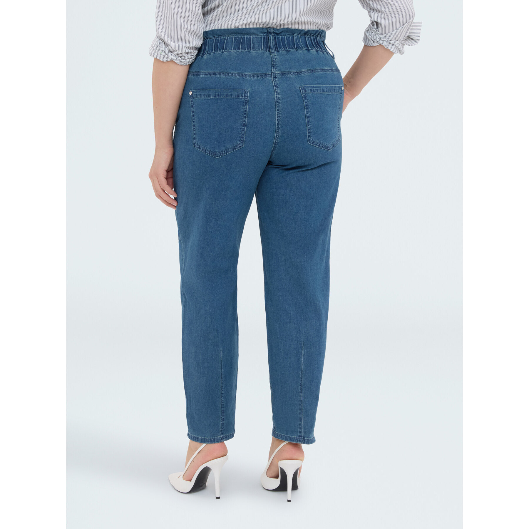 Fiorella Rubino - Jeans Balloon in denim misto cotone - Blu