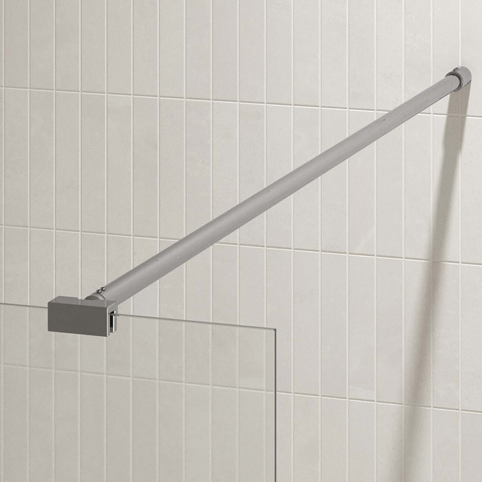 Barre de Fixation Chromée Recoupable pour Paroi de Douche - Longueur 100 cm