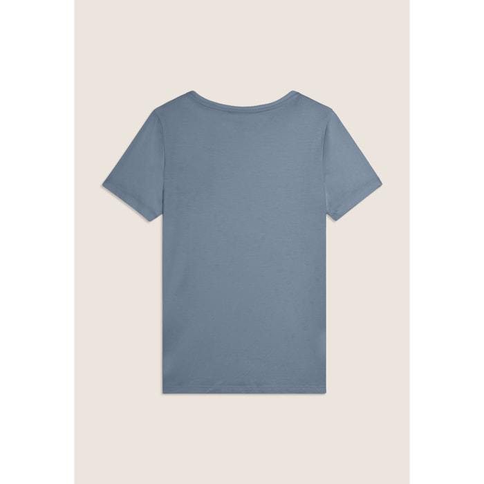 T-shirt manica corta con strass a forma di taschino FREDDY