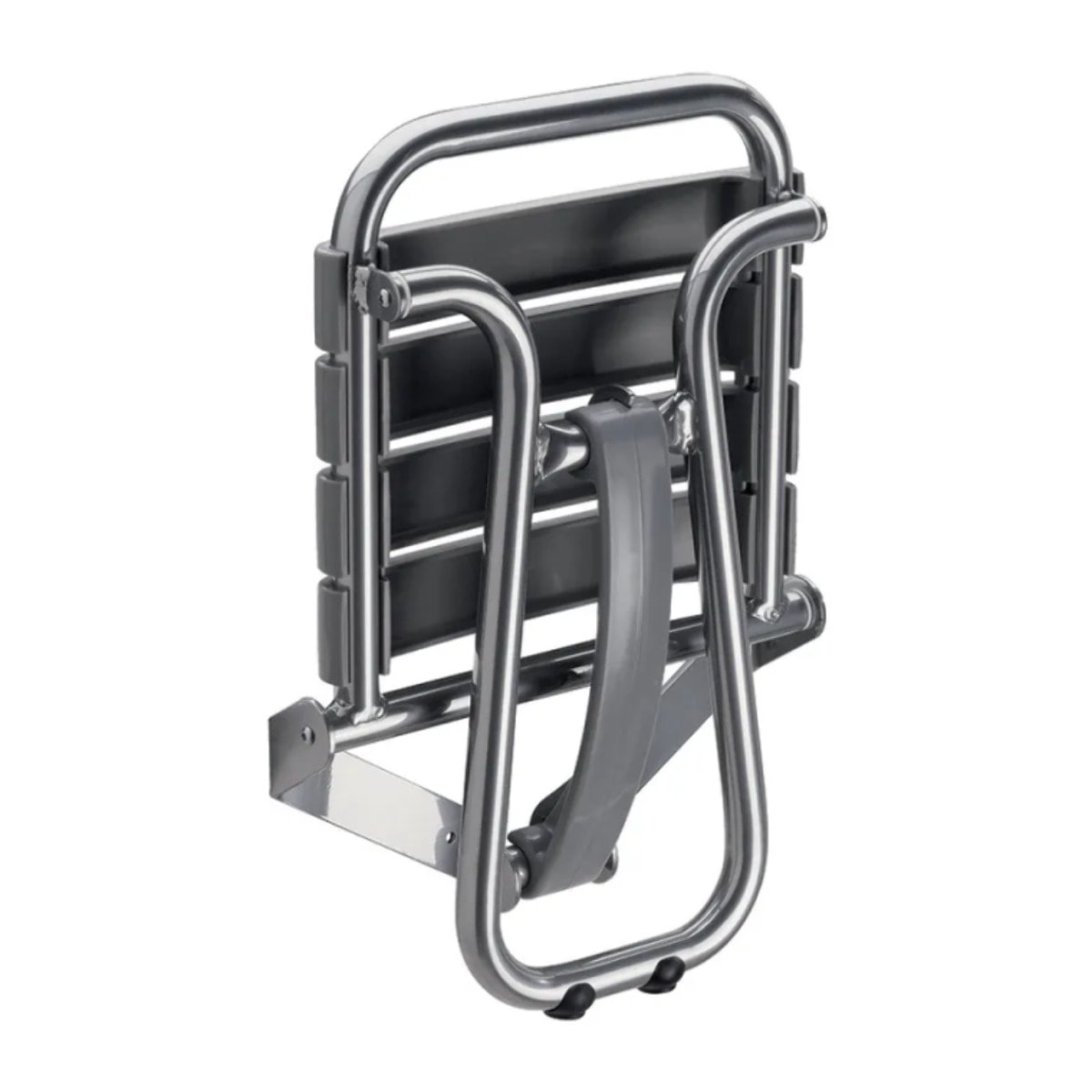 Siège de douche PMR PELLET Essentiel confort escamotable avec pied aluminium époxy gris lattes taupe