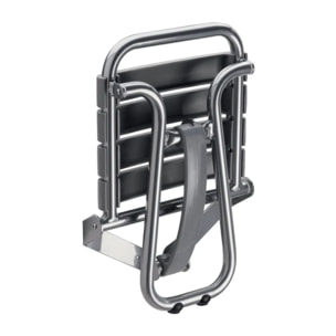 Siège de douche PMR PELLET Essentiel confort escamotable avec pied aluminium époxy gris lattes taupe