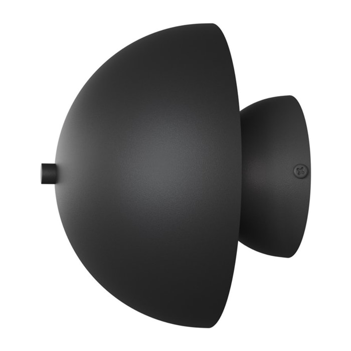 Lampada da parete Mush in acciaio nero opaco
