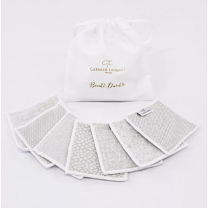 Carres demaquillants coton mélangé 300 g/m² motif jacquard beige Uni nacre