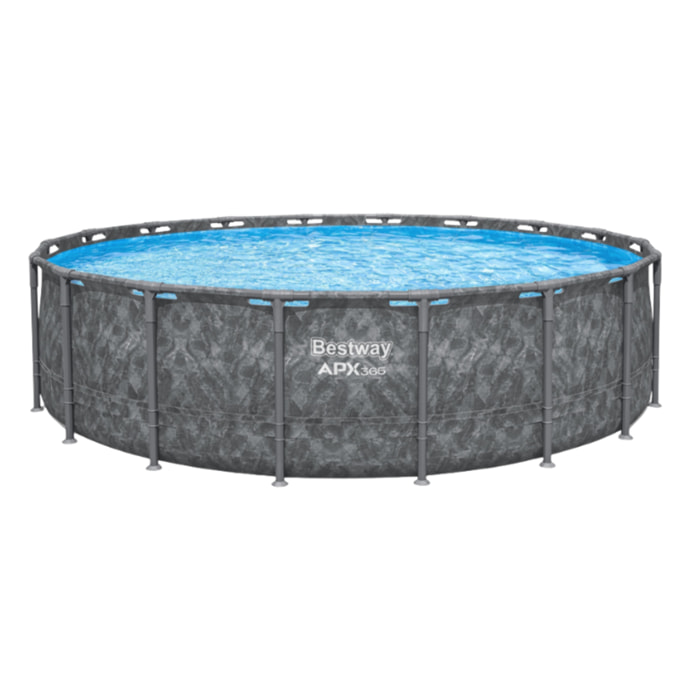 Bestway Piscine hors sol tubulaire ronde Bestway Power Steel APX 365 - 610 x 132 cm gris foncé