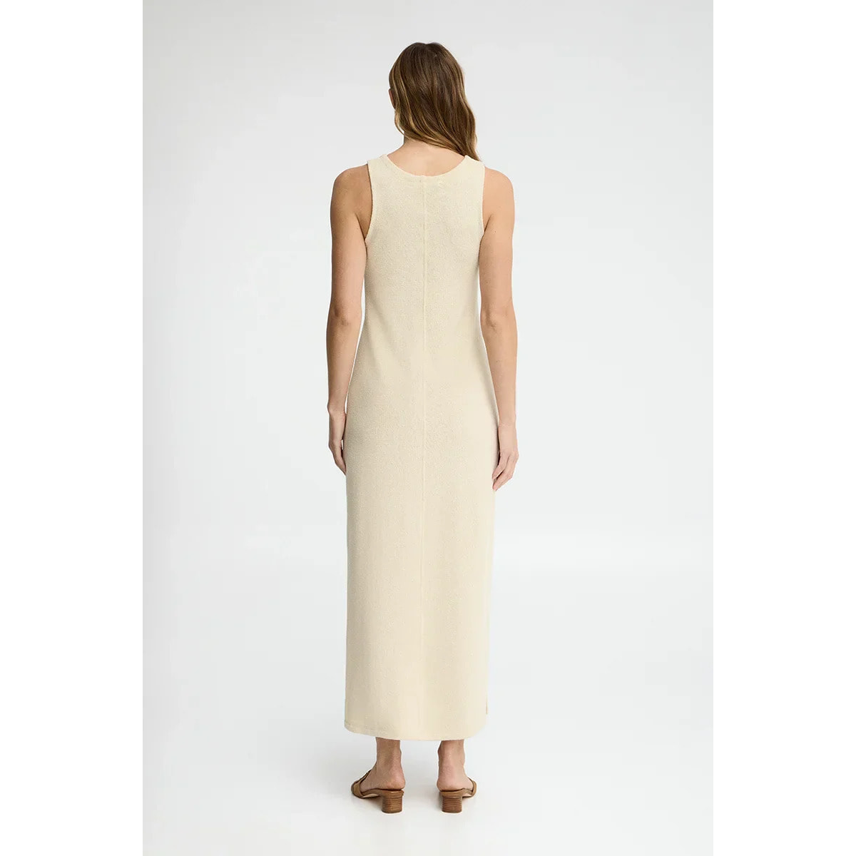 Vestido color crema de punto rustico con logo Polo Club