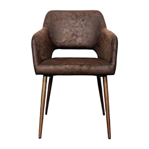 Fauteuil de table marron chocolat (lot de 2)