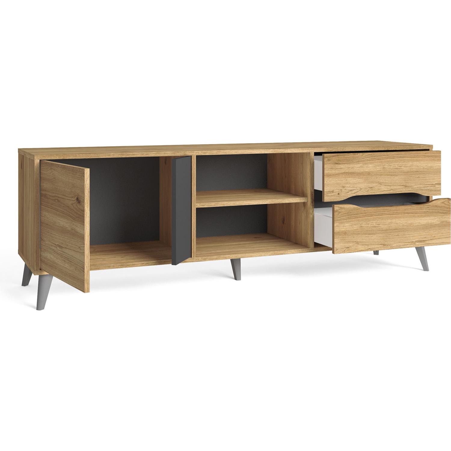 Mueble tv orly color 2c2p naturale/pizarra