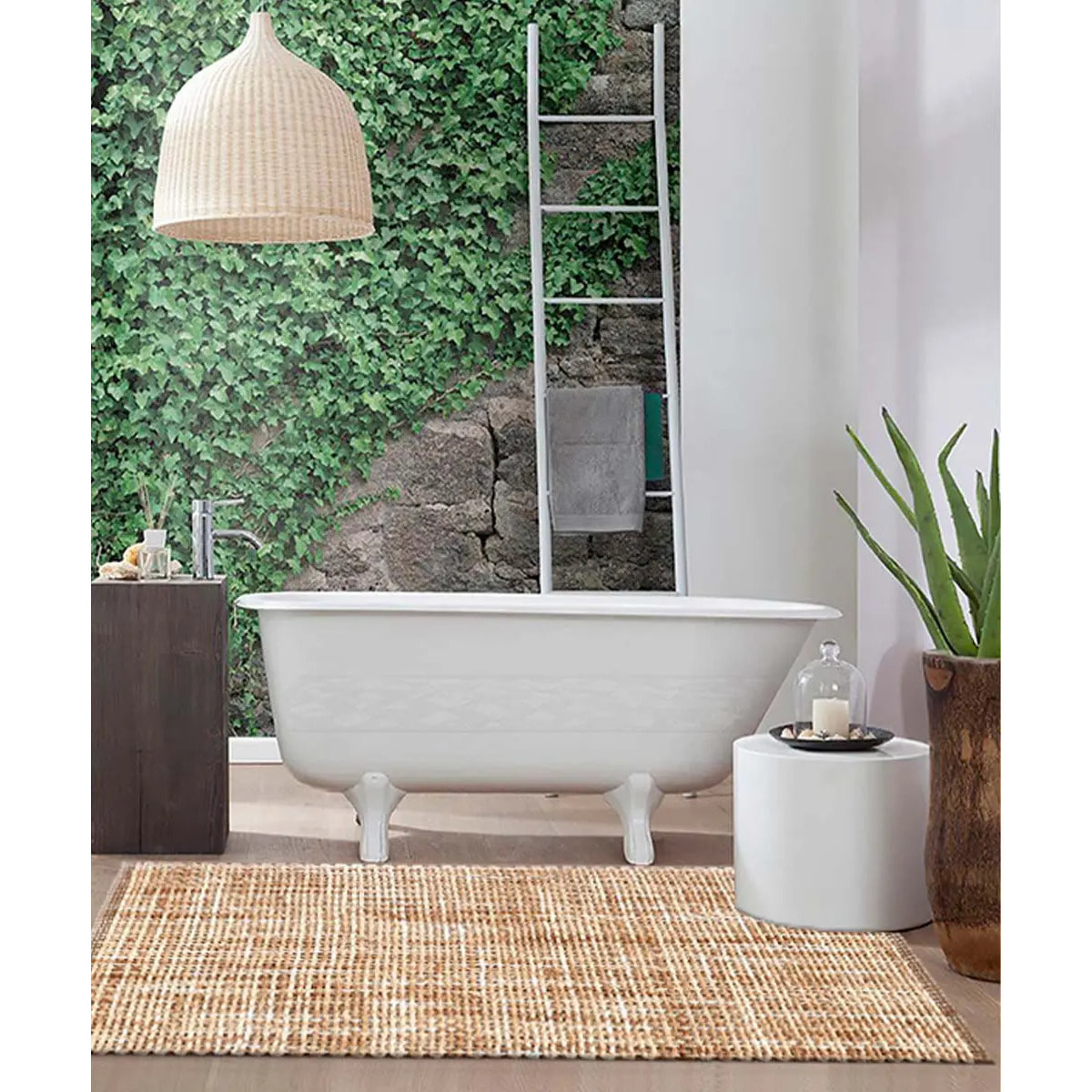 Tappeto bagno CRAZY BEIGE in microfibra misto cotone, morbido antiscivolo lavabile in lavatrice, tappetino lavabo sanitari bagno