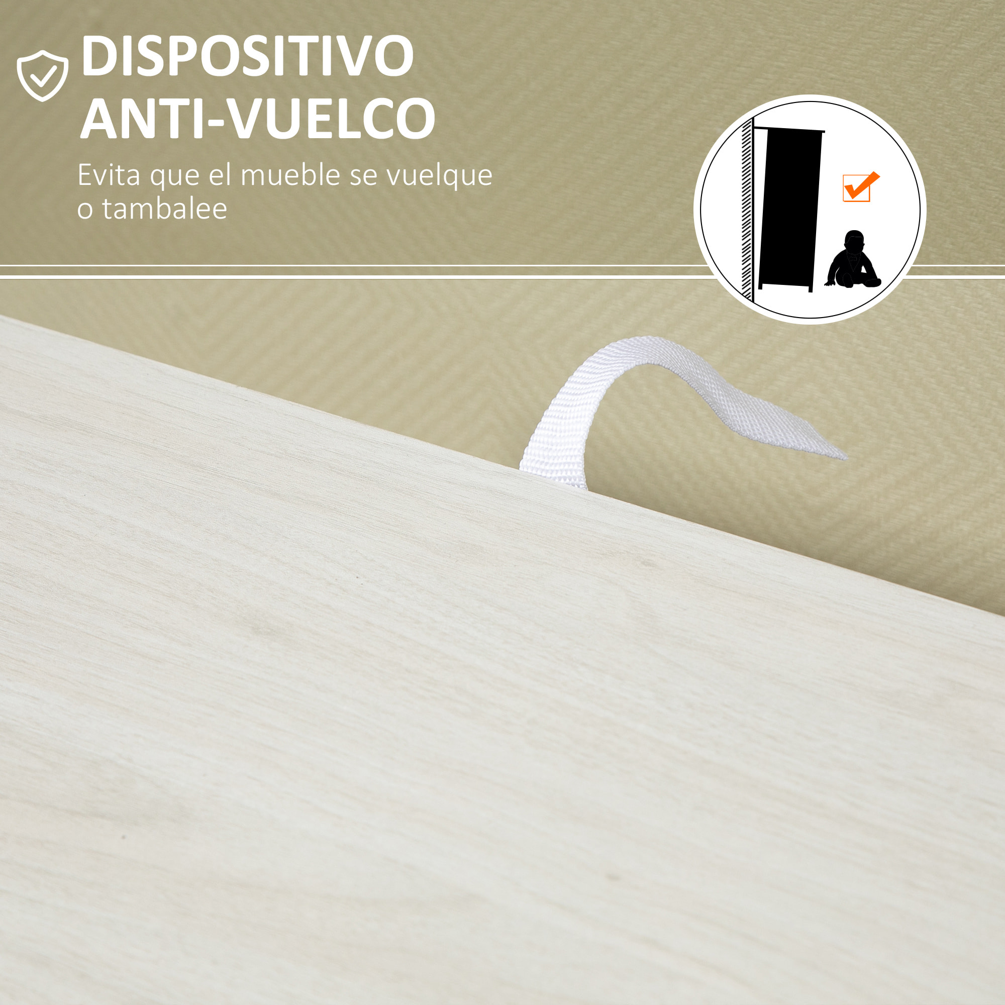 Armario de Salón Aparador Auxiliar con 4 Cajones 1 Puerta y Estante Interior Mueble de Almacenaje Multiusos para Baño Dormitorio Comedor 54x29x83 cm Blanco con Grano de Madera