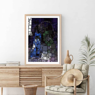 Affiche vitraux sainte chapelle Affiche + cadre en bois - Chêne