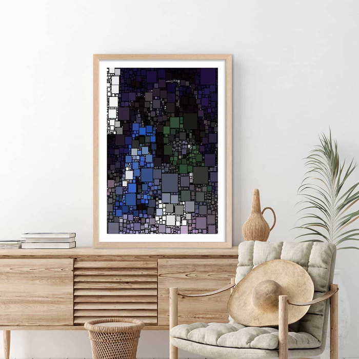 Affiche vitraux sainte chapelle Affiche + cadre en bois - Chêne