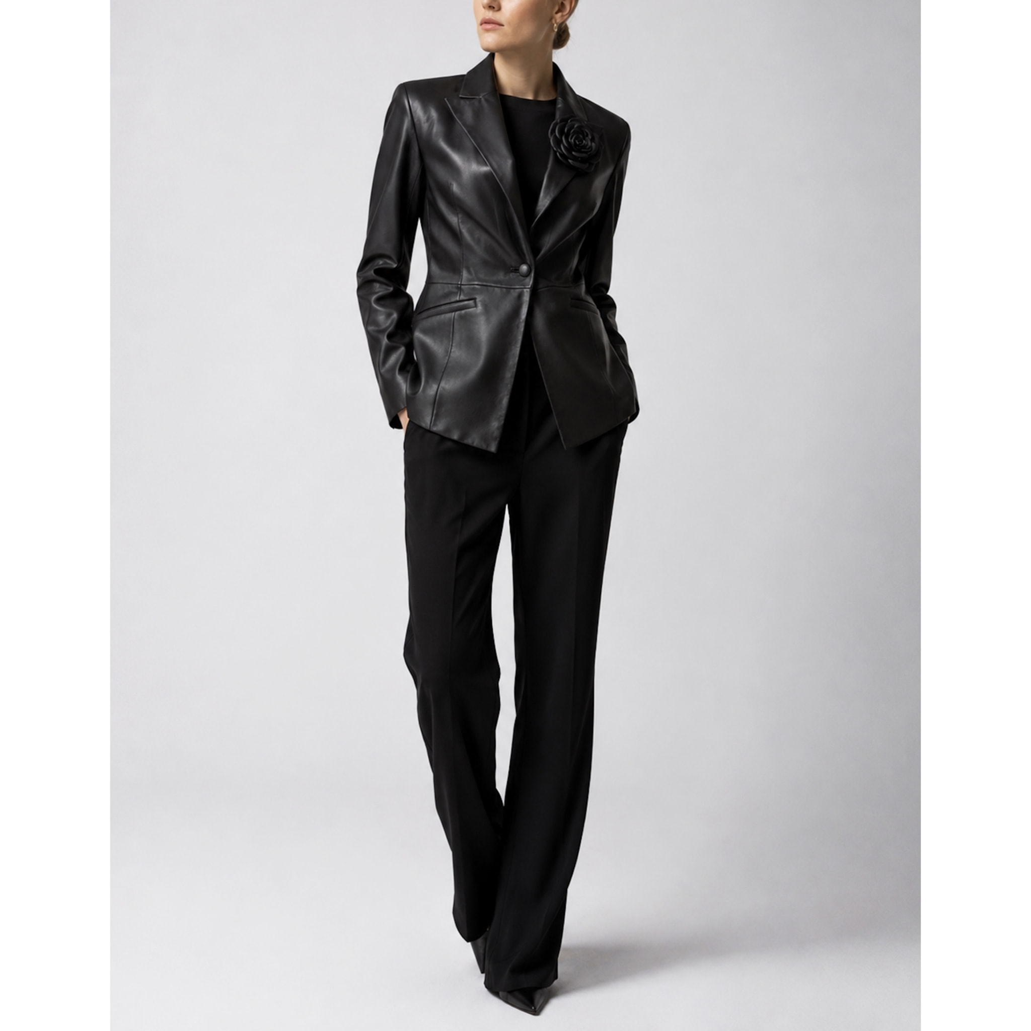 PHILIPP PLEIN Blazer de cuero FLOWER