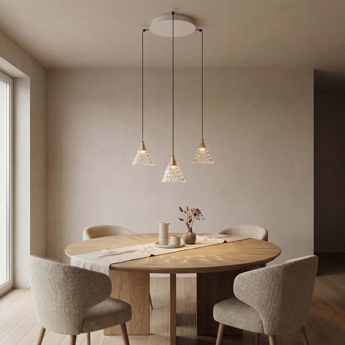 LEDS C4 Colgante Veneto Surfaced 3 Bodies LightForLife LED 23 Blanco cálido - 2700K Light For Life Blanco 1134lm