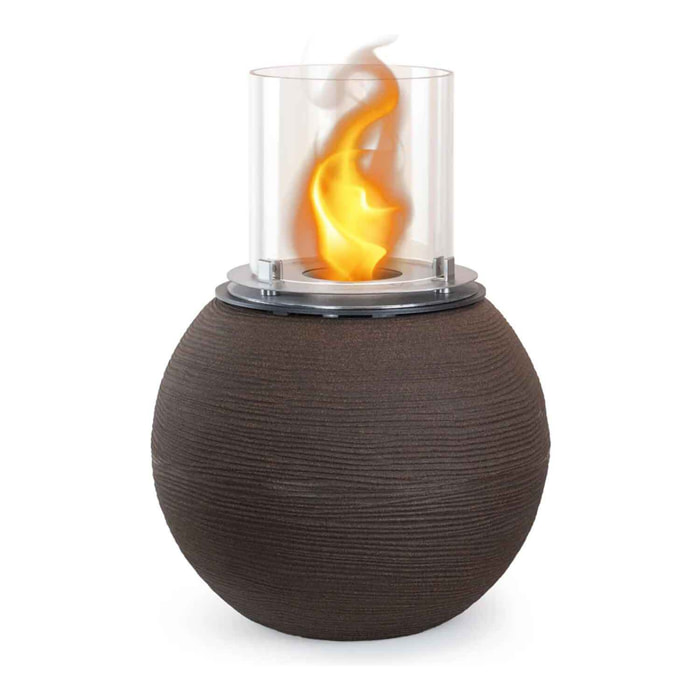 Botticelli - Camino a bioetanolo da terra, braciere da giardino Ø 40xH54 cm, colore marrone