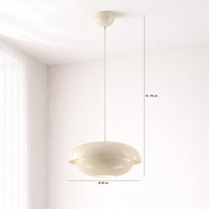 Suspension ronde en métal écru CHLOE