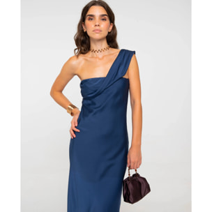 Vestido largo con escote asimétrico