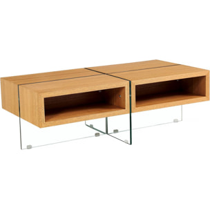 Table basse "Milano" - 120 x 60 x 40 cm - Finition chêne