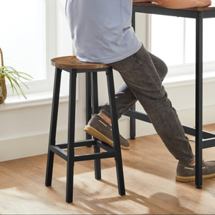 Set Bar Oslo con Tavolo Alto e 2 Sgabelli in Stile Industriale