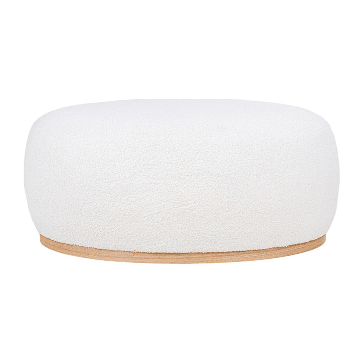 Amy - pouf - en tissu bouclette - Blanc
