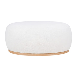 Amy - pouf - en tissu bouclette - Blanc