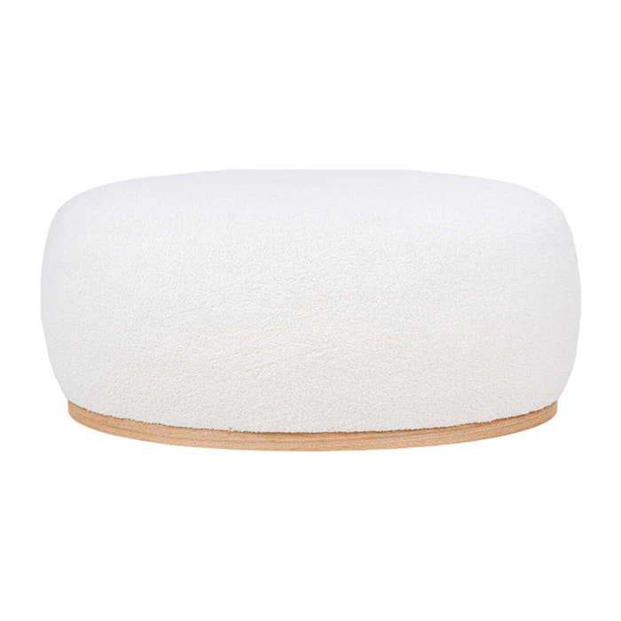 Amy - pouf - en tissu bouclette - Blanc