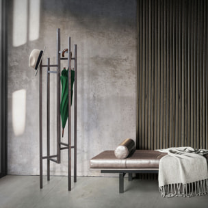 Eigen - Porte-manteaux design bois massif - Gris.