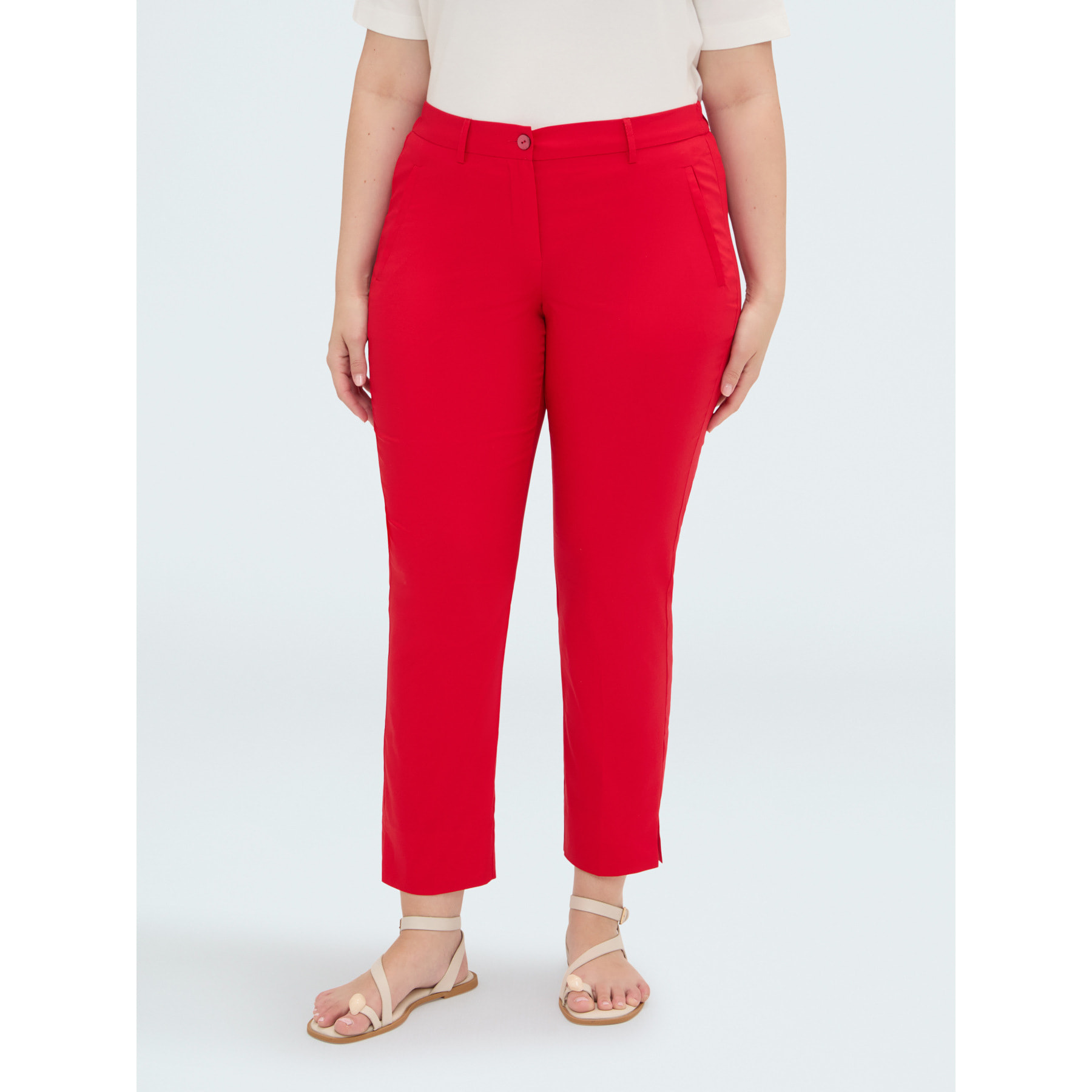 Fiorella Rubino - Pantalones New York en algodón stretch - Rojo
