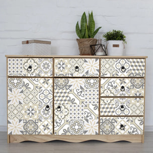 Sticker carrelage - Ambiance Sticker - 60 CARREAUX DE CIMENT MEUBLE AUTHENTIQUES LORENZINA - 20x20cm